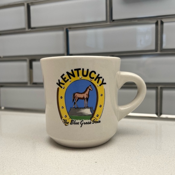Vintage Kentucky Mug Horseshoe The Blue Grass State Man o' War - Picture 2 of 6